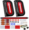 6inch Oval Trailer Lights Led Kit w/Backup Lights, Red/White 22LED