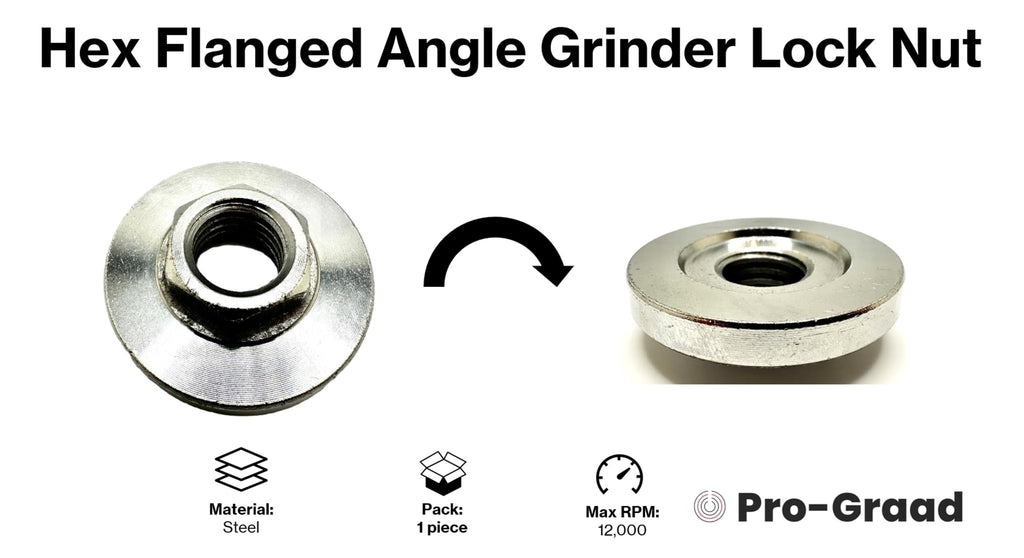 Pro-Graad Angle Grinder Hex Flange Lock Nut, 5/8"-11