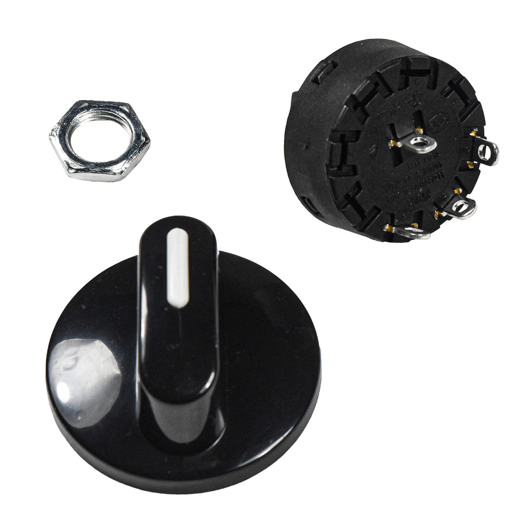 HQRP Rotary Switch with Knob 120V 8A 1-Pole 3-Way SP3T