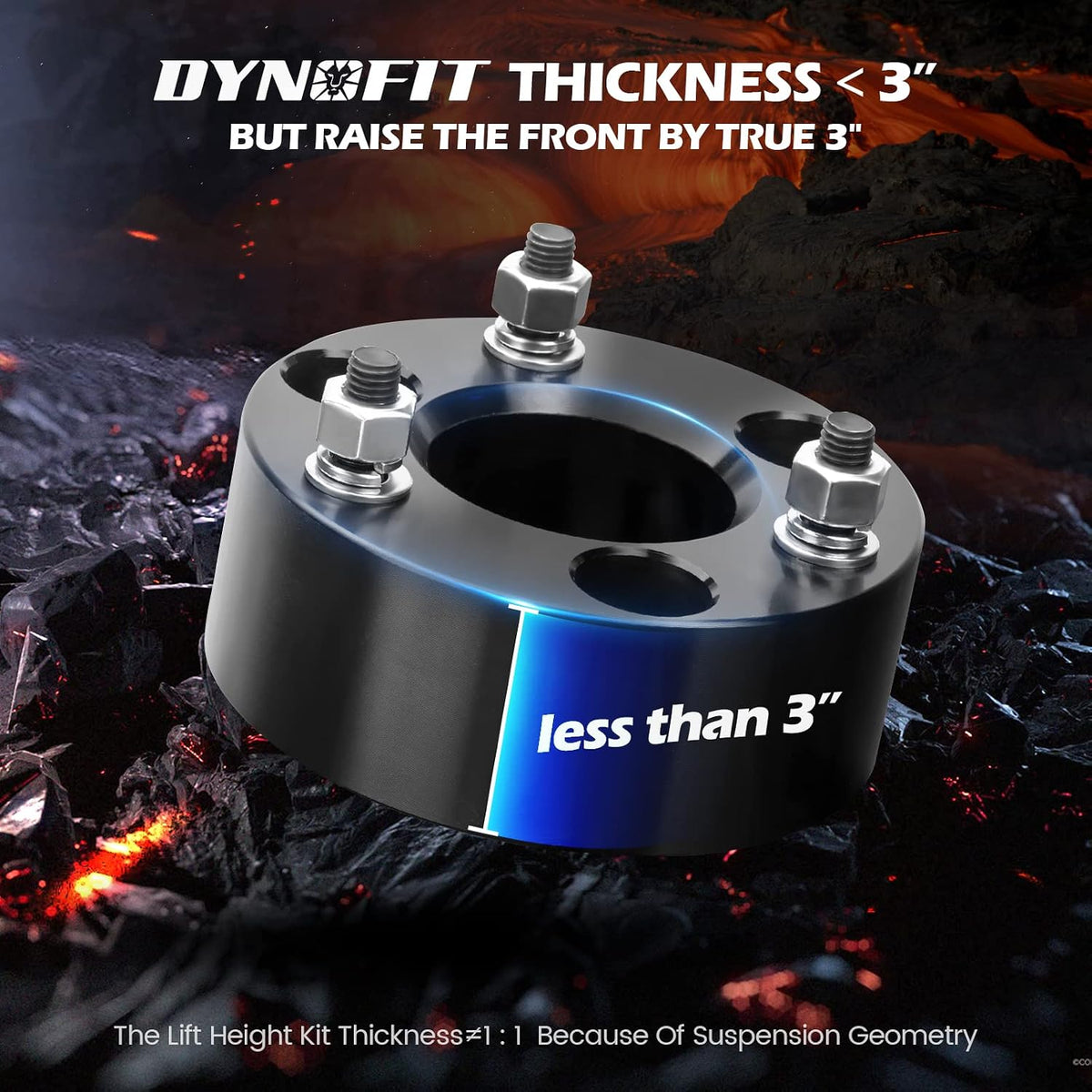 dynofit Leveling Lift Kit 3" Front + 2" Rear for Dodge Ram 1500 4WD/AWD (2009-2026), Coil Spring Strut Spacers & Level Spacer for 2020-2026 Ram1500 2WD/RWD Pickup