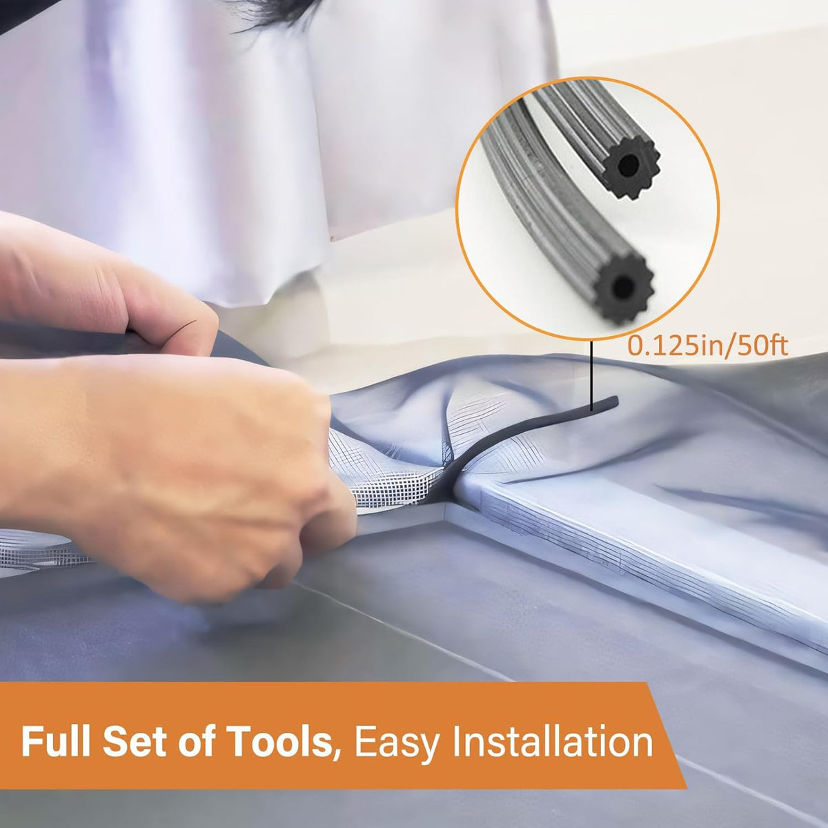 Window Screen Replacement Kit Width:48in Length:158 Fiberglass|Includes Full Set of Tools | Suitable for Windows
