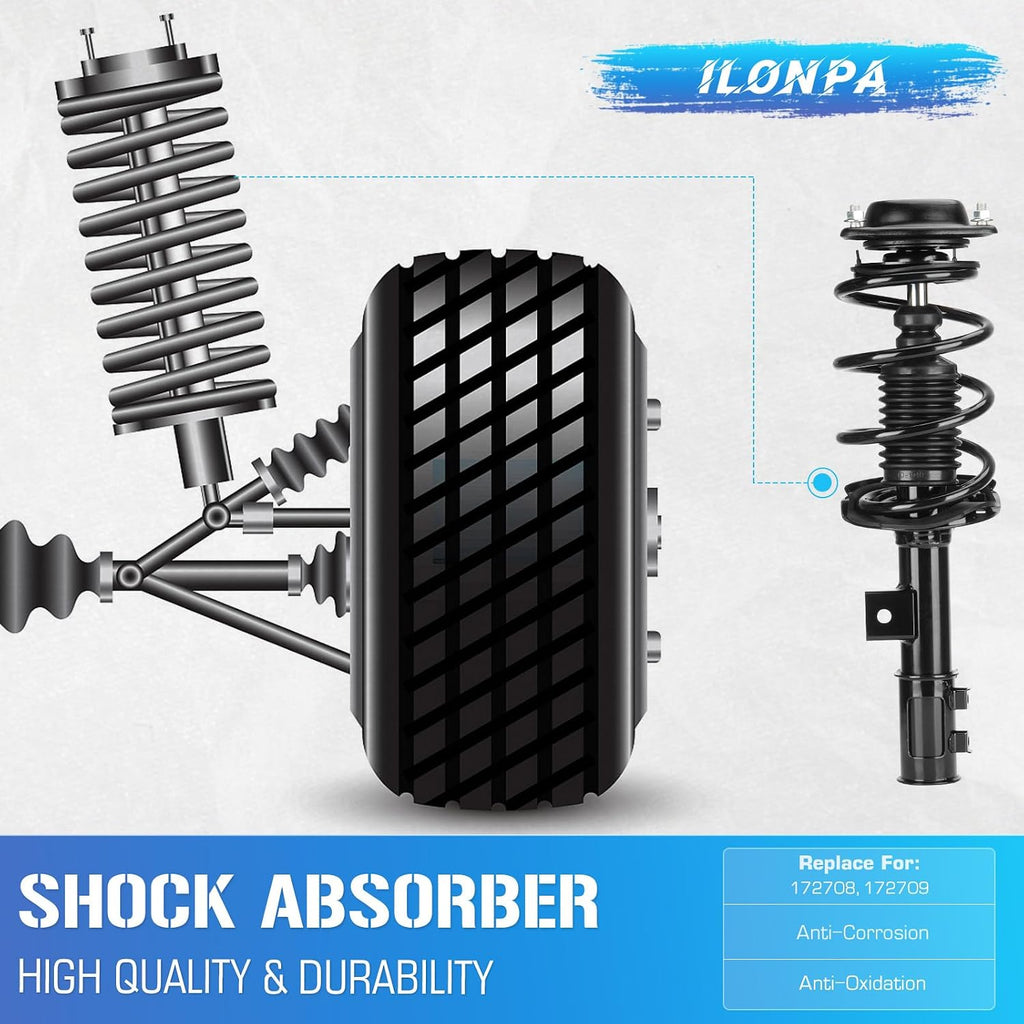 Front Struts Shocks for 2011-2016 Hyundai Elantra Only Sedan (No Hatchback)