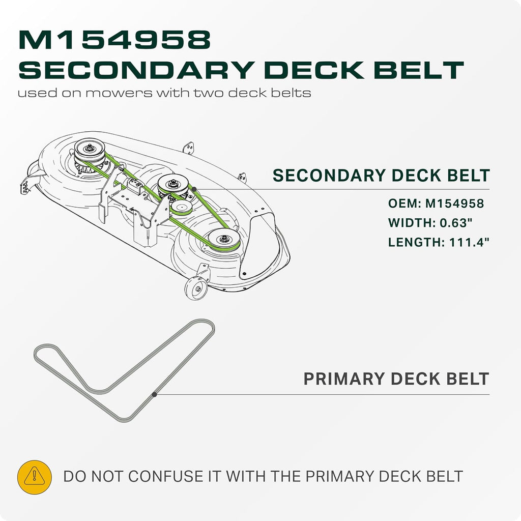 UDC Parts M154958 Secondary Deck Belt, 5/8" x 111.4", Aramid Cord