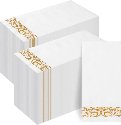 200-Pack Linen-Feel Disposable Guest Towels – Soft and Absorbent