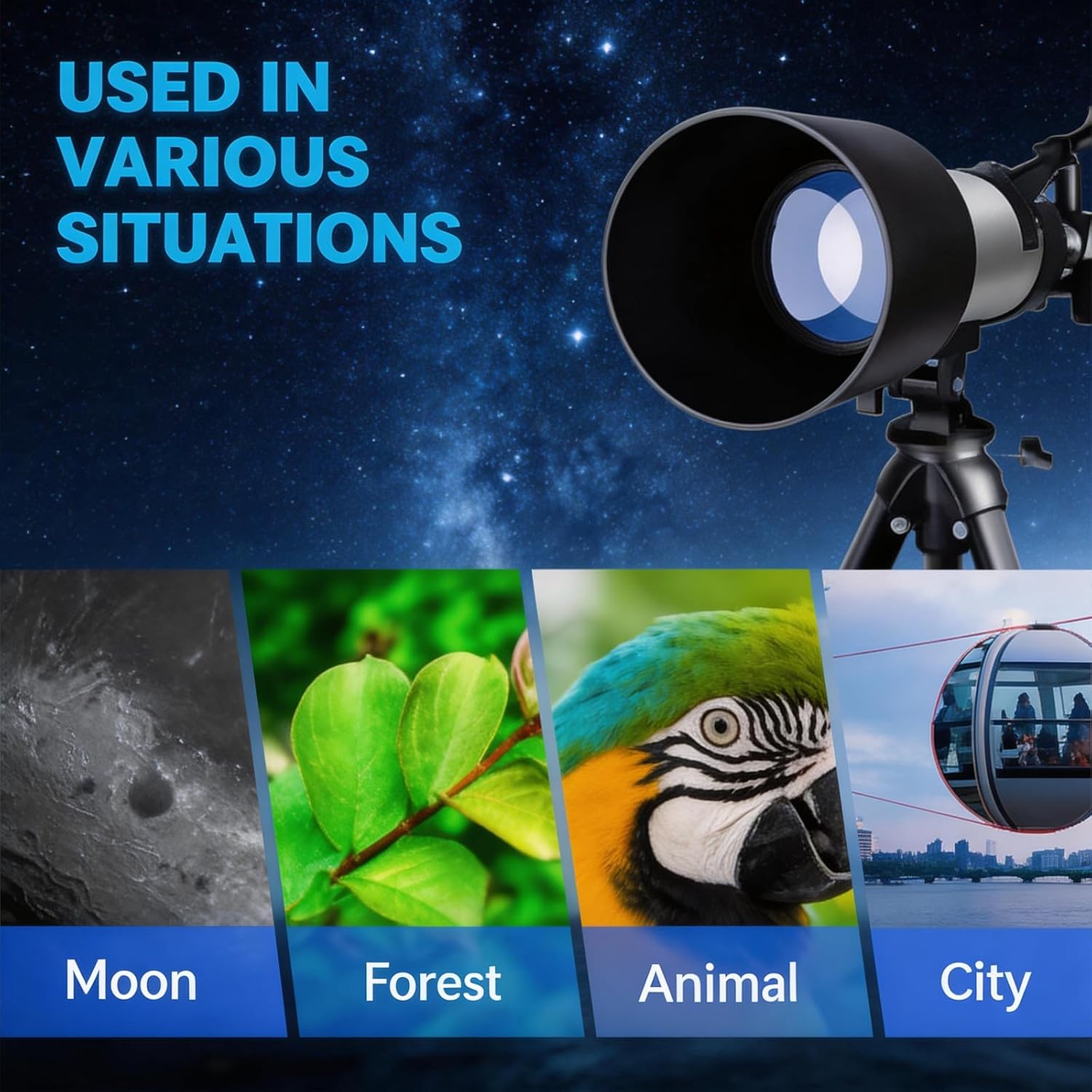 Telescope for Adults, 70mm Aperture 400mm Refractor Telescope for Astronomy Beginners with AZ Mount, Phone Adapter