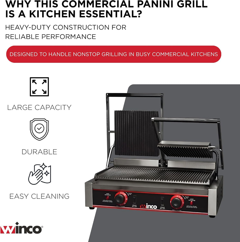 9" Double Commercial-Grade Panini Grill Press