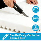 72 * 24 * 4 Inch Egg Crate Foam Padding Pressure-Relieving High-Density Upholstery Foam for Air Circulation Cuttable