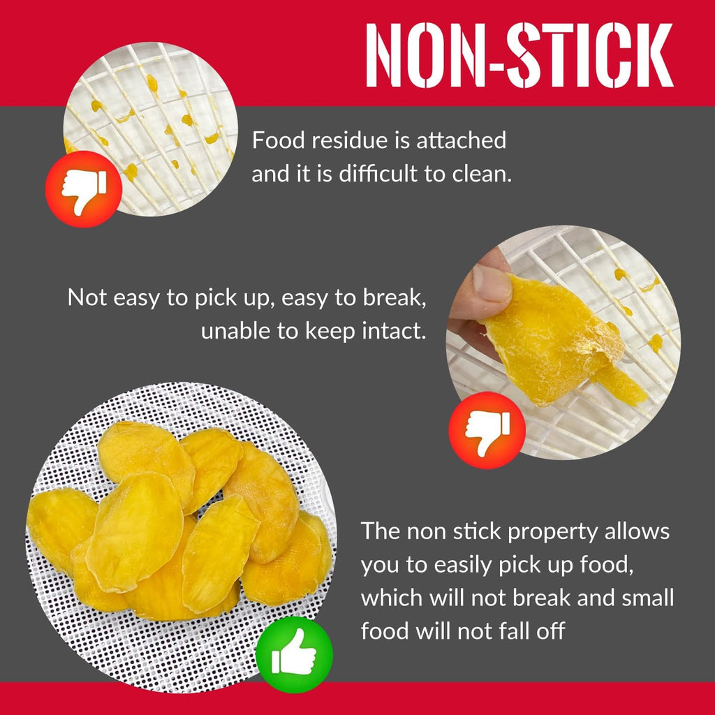 Pack of 5 Premium Non stick Round Silicone Dehydrator Sheets For Fruit Dryer Mesh