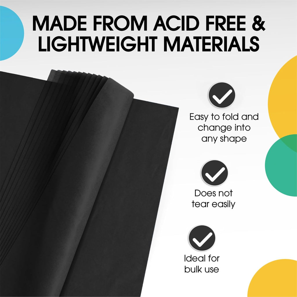 Black Tissue Paper for Gift Bags 15" X 20" 480 Sheets