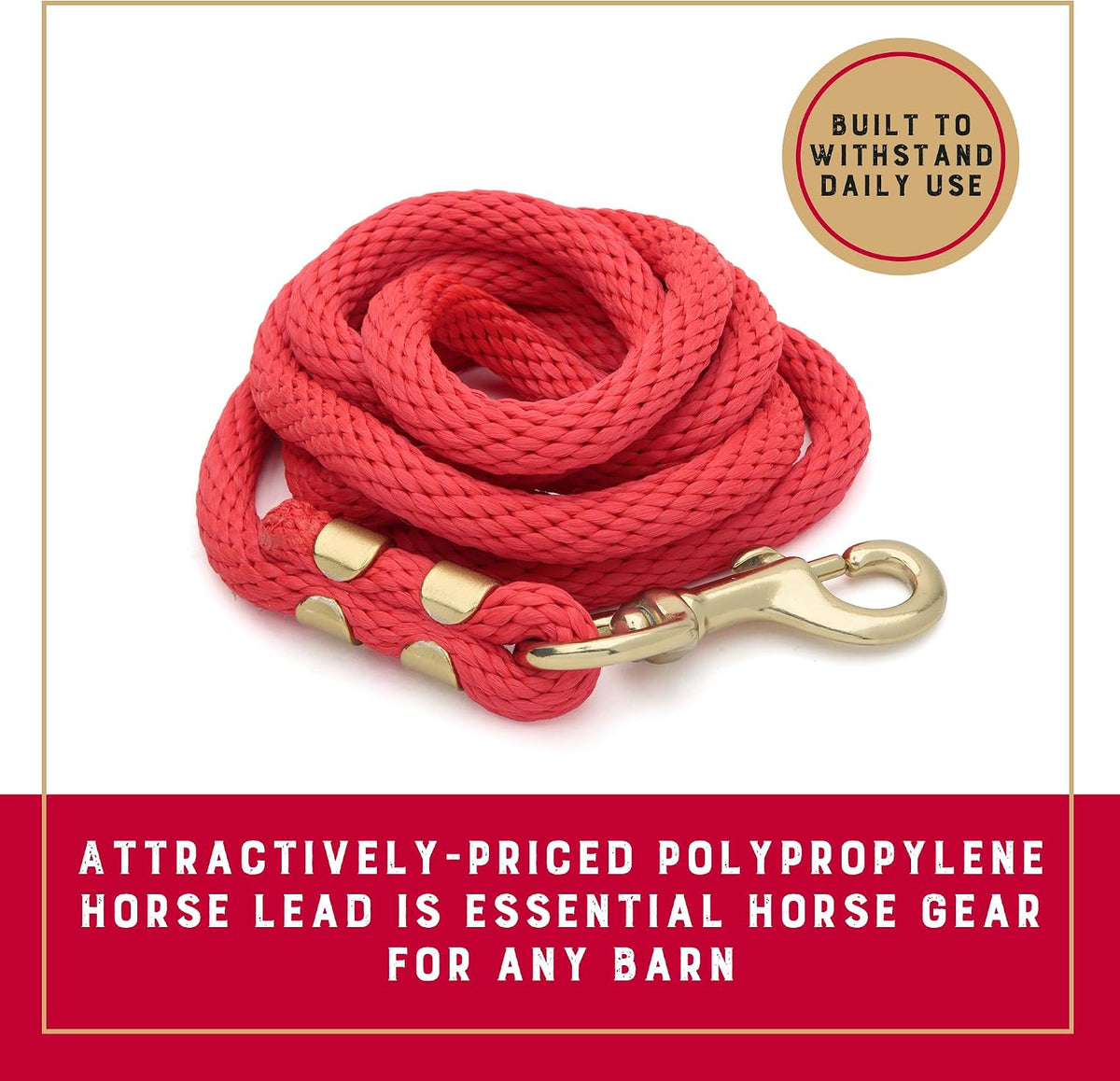 8' Horse Lead Rope with Brass-Plated Snap