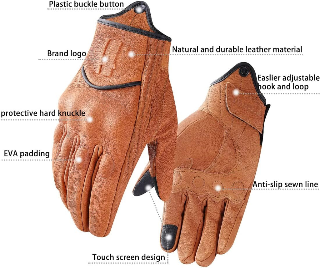 Mens Touchscreen Full Finger Motorcycle Riding Gloves GM028