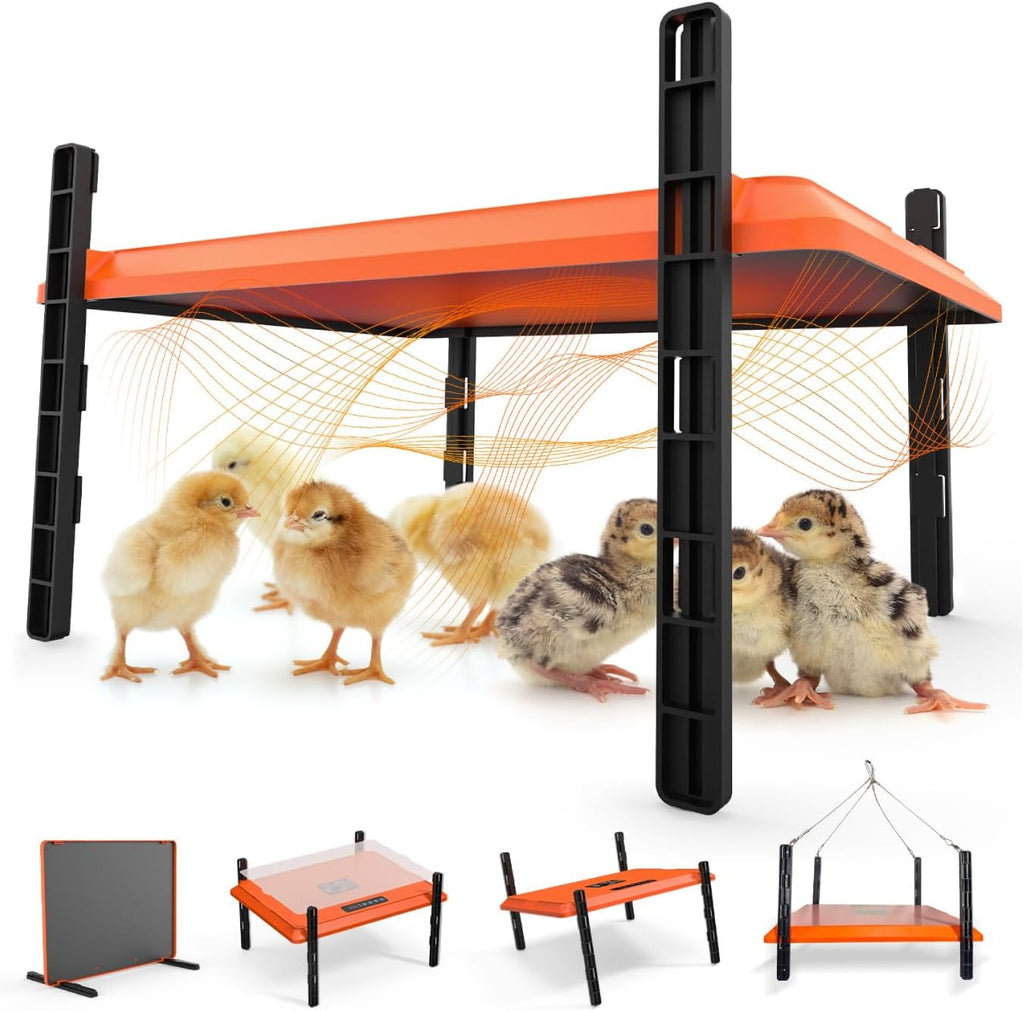 Brooder Plate for Chicks, 12" x 16" Heat Plate for Chicks for 20 Chick, 75 Watts Chicken Coop Heater with Adjustable