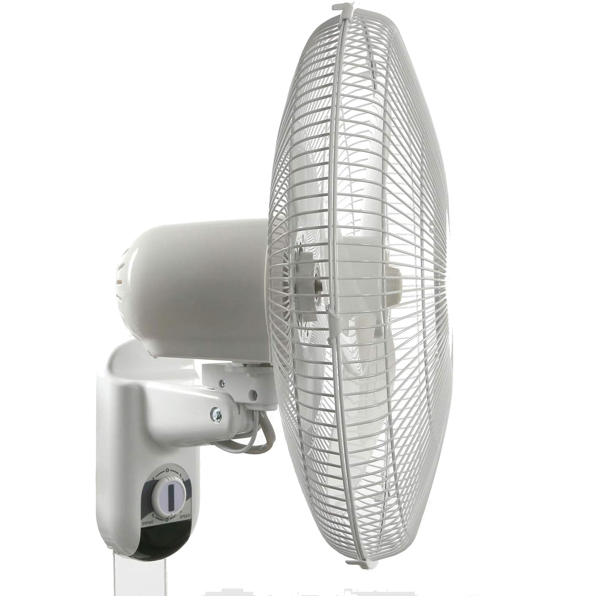 Classic Oscillating Wall Mount Fan, 3 Speeds, White-16in, 2 Pack