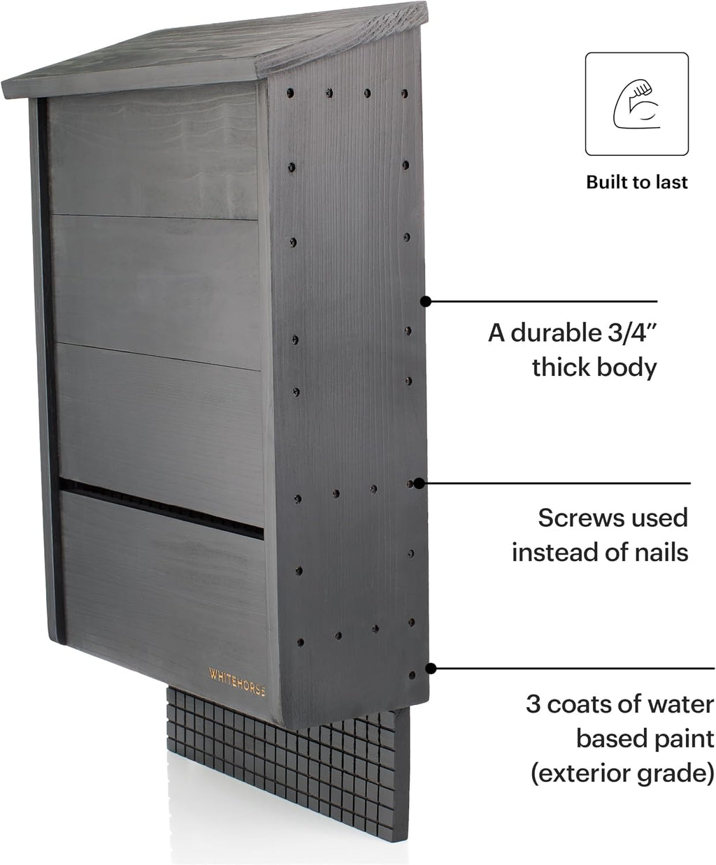 Certified Bat House for Outdoors - Fits up to 225 Bats - A 3-Chamber Nursery Bat Box - Certified by MTBC and CWF