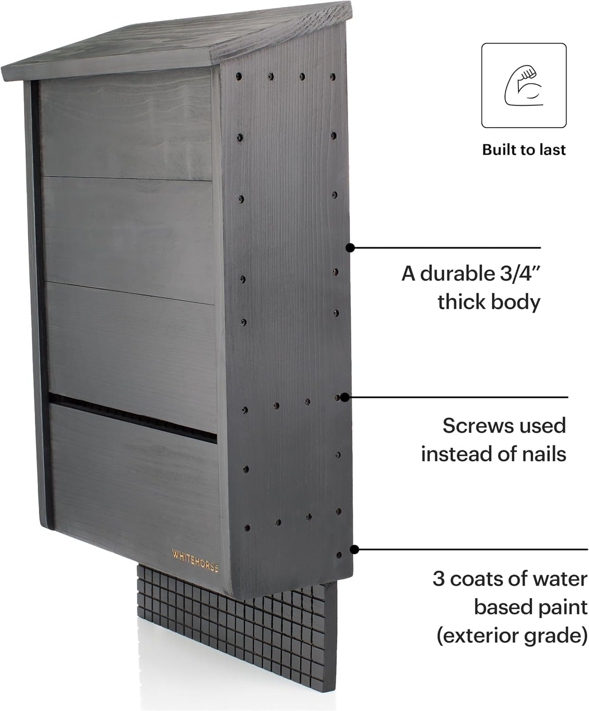 Certified Bat House for Outdoors - Fits up to 225 Bats - A 3-Chamber Nursery Bat Box - Certified by MTBC and CWF