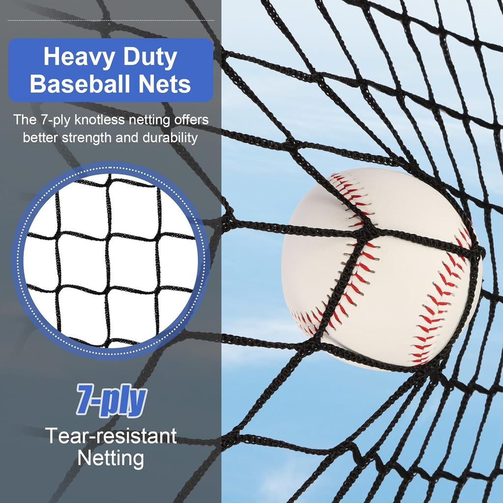 6'x6' Baseball Softball Pitching Net Practice Net,Batting Tee | Baseball Pitching Net with Batting Tee Strike Zone