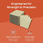 Corrugated Cardboard Sheets Rigid Triple-Layer Corrugated Board, Precision Cut Edges for DIY, Classroom Projects