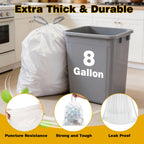 8 Gallon Trash Bags with Drawstring, 500 Count