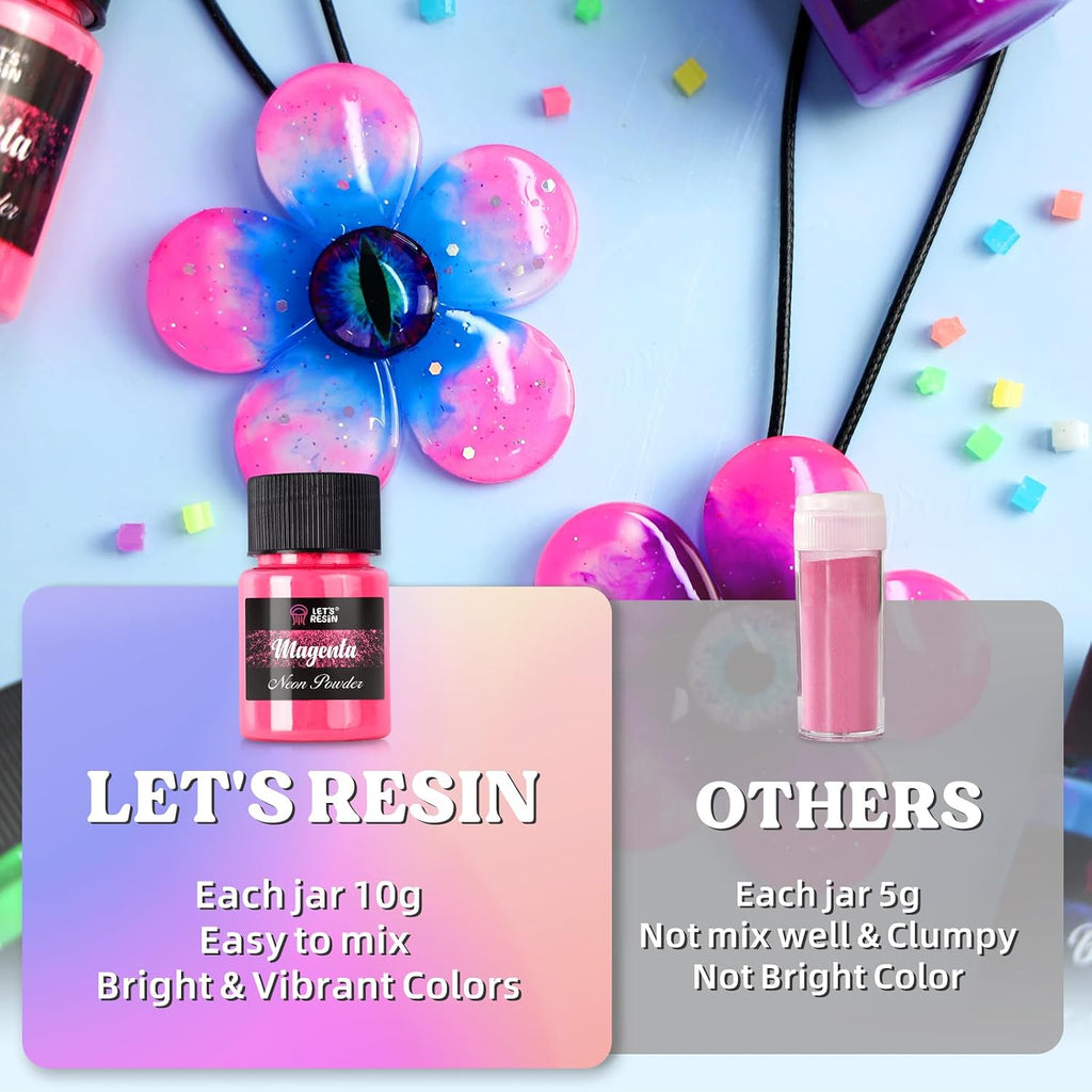 Neon Pigment Powder,12Colors Fluorescent Powder | 10g/Bottle of Mica Powder for Epoxy Resin,Nail,Tumblers,Soap