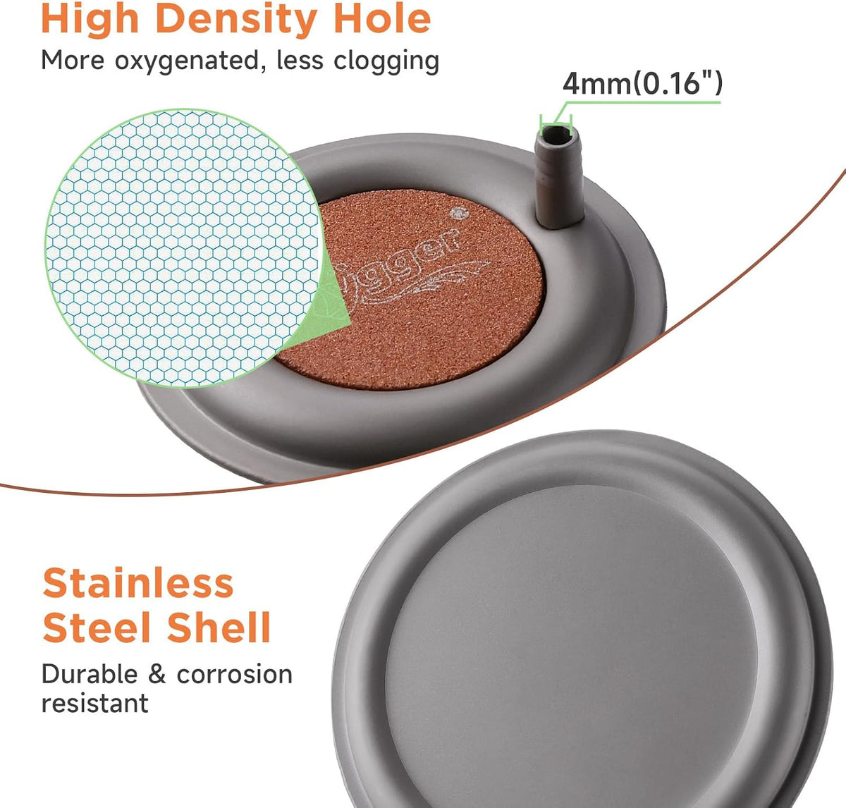 Aquarium Air Stone, 2.6 Inch Nano Air Stone Makes Super Tiny Bubbles, Ultra Quiet Dissolved Oxygen Diffuser Small