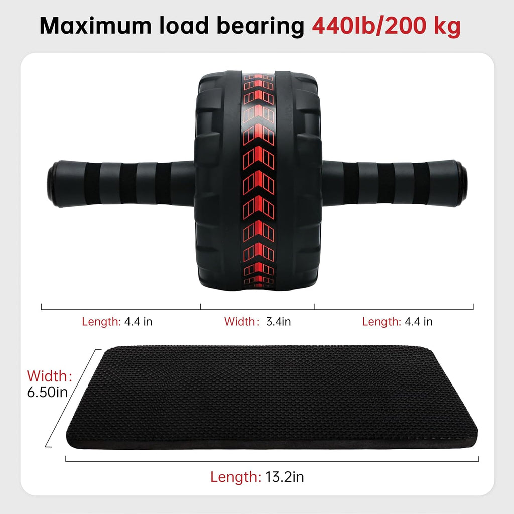 Ab Roller Wheel for Abs Workout - Core Strength Training Equipment for Home Gym with Knee Pad, Abdominal Exercise