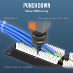 iwillink 24 Port Patch Panel, 10Gbps Cat6 RJ45 Patch Panel, 1U