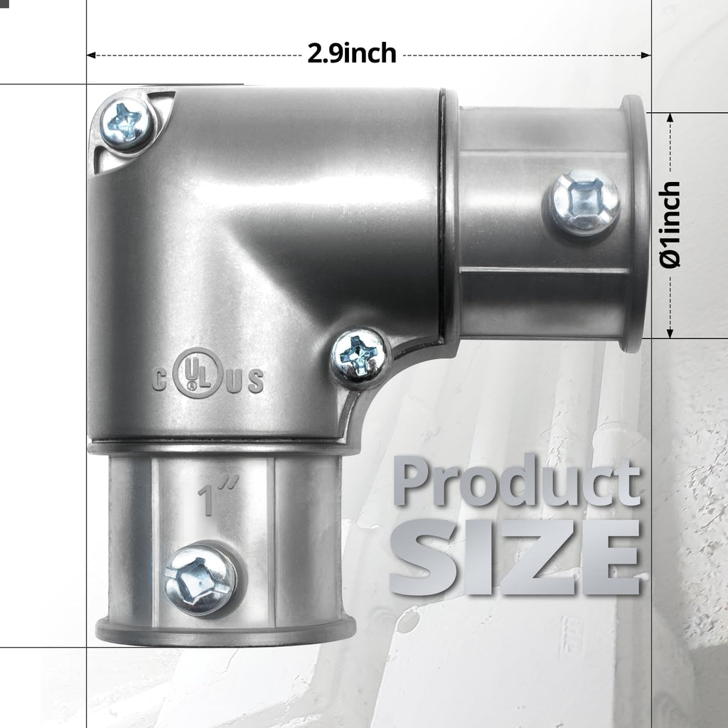 AIRTAK 1" 90 Degree Inside Corner Pull-Elbow, EMT Fitting, 5 Pack