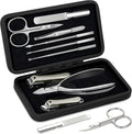9 in 1 Professional Manicure Kit with Magnetic Leather Case,Black