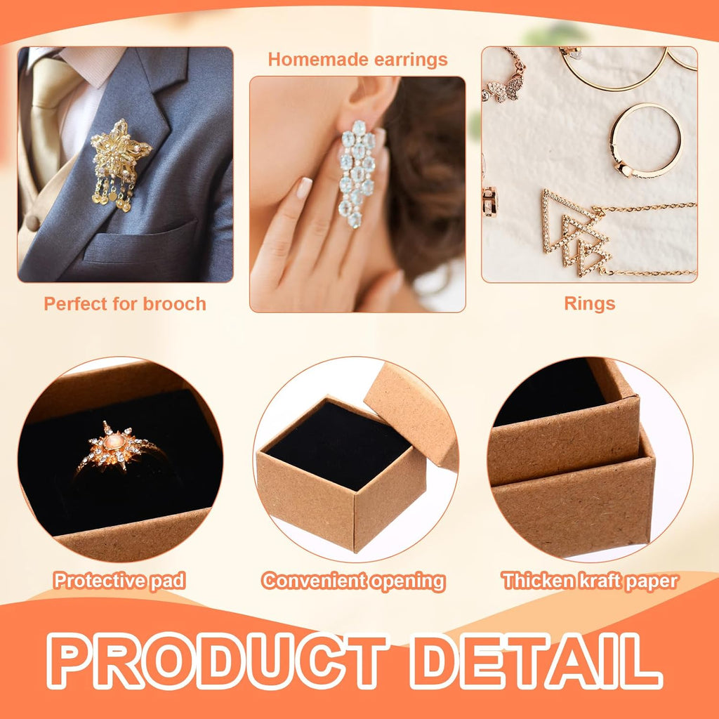 120 Pcs Small Ring Boxes Bulk Kraft Gift Boxes