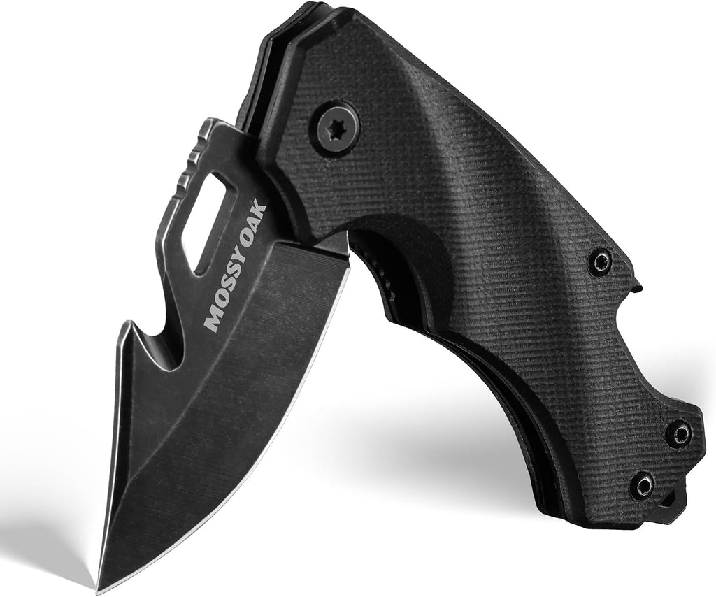 Mini Folding Pocket Knife with G10 Handle, Black | 2.5" Stainless Steel Drop Point Blade, EDC Knife Multifunction