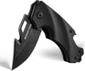 Mini Folding Pocket Knife with G10 Handle, Black | 2.5" Stainless Steel Drop Point Blade, EDC Knife Multifunction