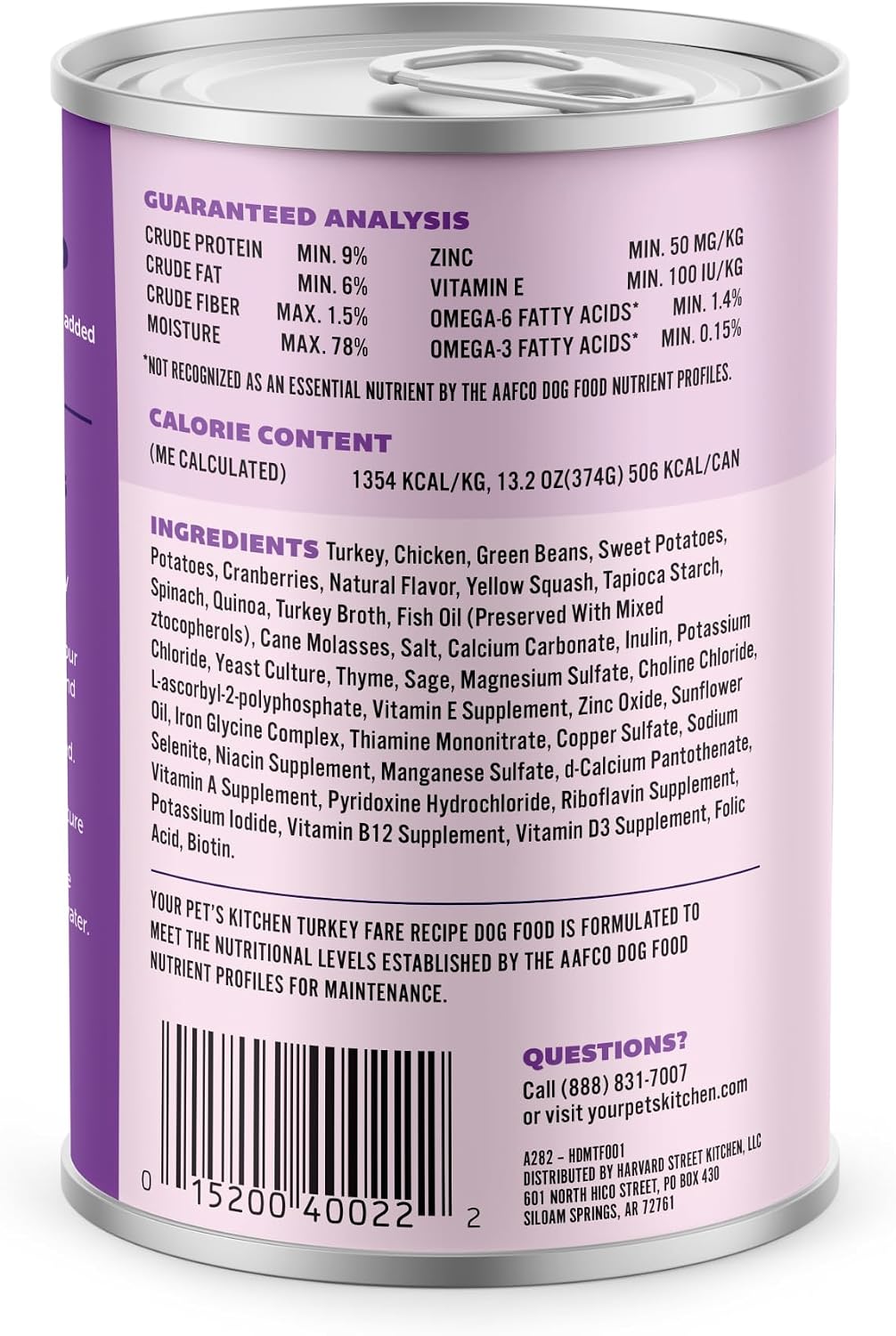 Turkey Fare Wet Dog Food Loaf, 13.2 oz (6-Pack)