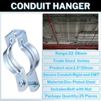Yaocom EMT Conduit Hanger with Bolt, 25 Pcs, 1 Inch
