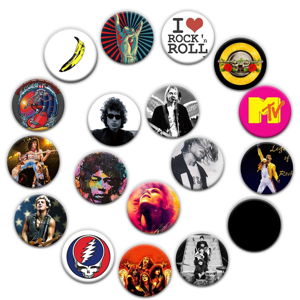 Music Punk Rock Band Button Pin Set(18 Pack,1.5 INCH)
