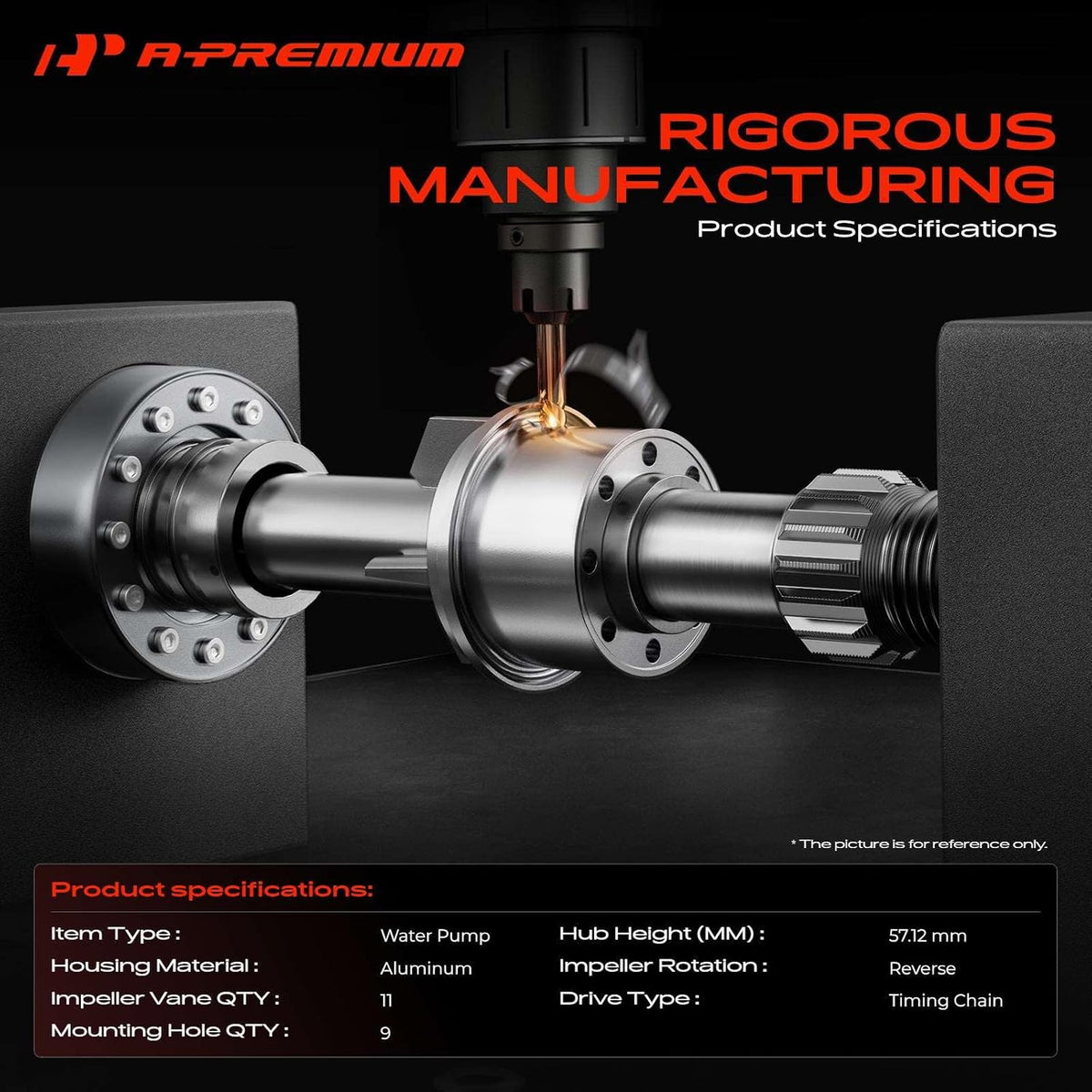 A-Premium Engine Water Pump [3.5 3.7L] Compatible with Ford, Mazda, Lincoln