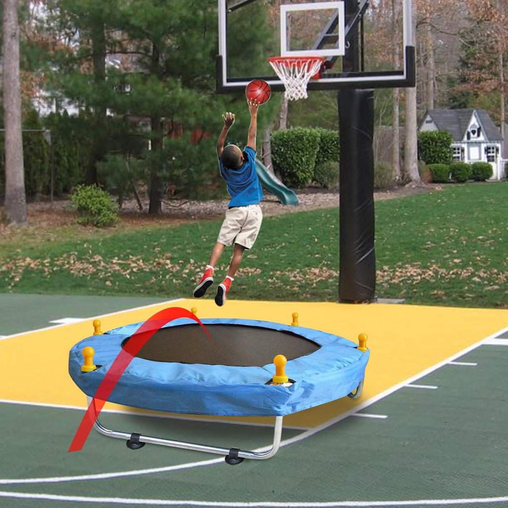 Toddler Trampoline for Kids Ages 1-8, 55'' Small Trampoline with Safety Enclosure Net, Indoor & Outdoor Baby Mini
