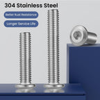 5/16-18 Bolt, 30Pcs 5/16-18 x 3/4" Flat Head Hex Socket Cap Screws, 304 Stainless Steel 18-8 Furniture Bolts, Full Thread (with Hex Spanner)