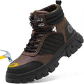 Waterproof Steel Toe Boots For Men-6 Inch Comfortable Mens Safety Work Boots Indestructible Steel Toe Shoes