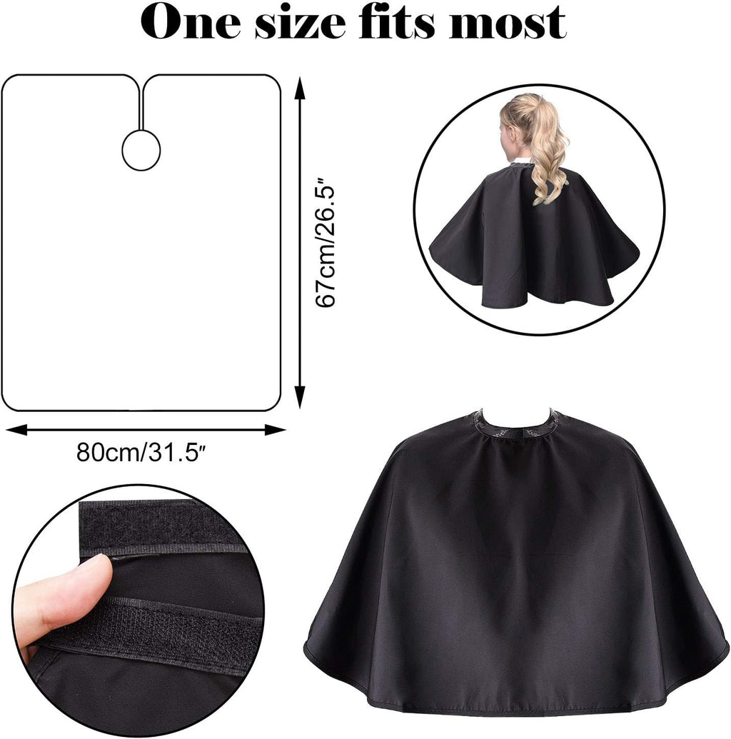 Black Makeup Cape Shorty Styling Cape Hairdressing Shampoo Cape | Water & Chemical Resistant,Shortie Makeover Bib for