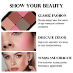 12 Colors Blush Palette,Highlighter Blush Powder Makeup,Long-Wearing,Smudge Proof,Natural-Looking,Blendable