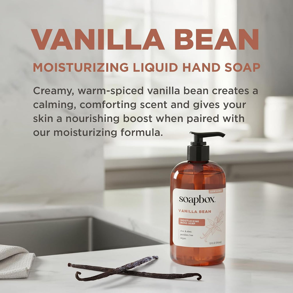 Vanilla Bean Liquid Hand Soap - Moisturizing Hand Wash - 3 Pack
