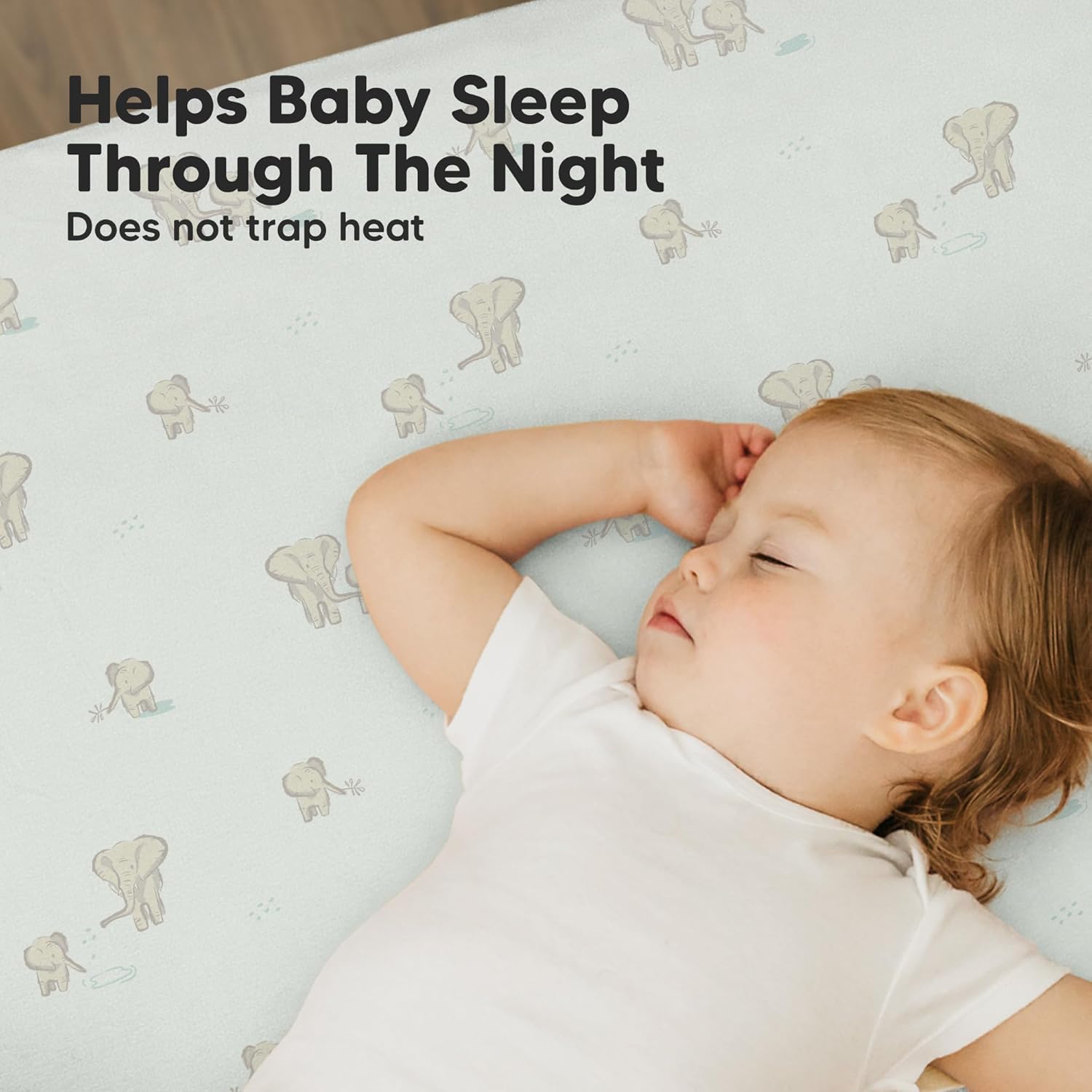 2-Pack Mini Crib Sheets Fitted - 38x26 Pack N Play Sheets for Pack and Play Mattress, Organic Cotton, Soft &
