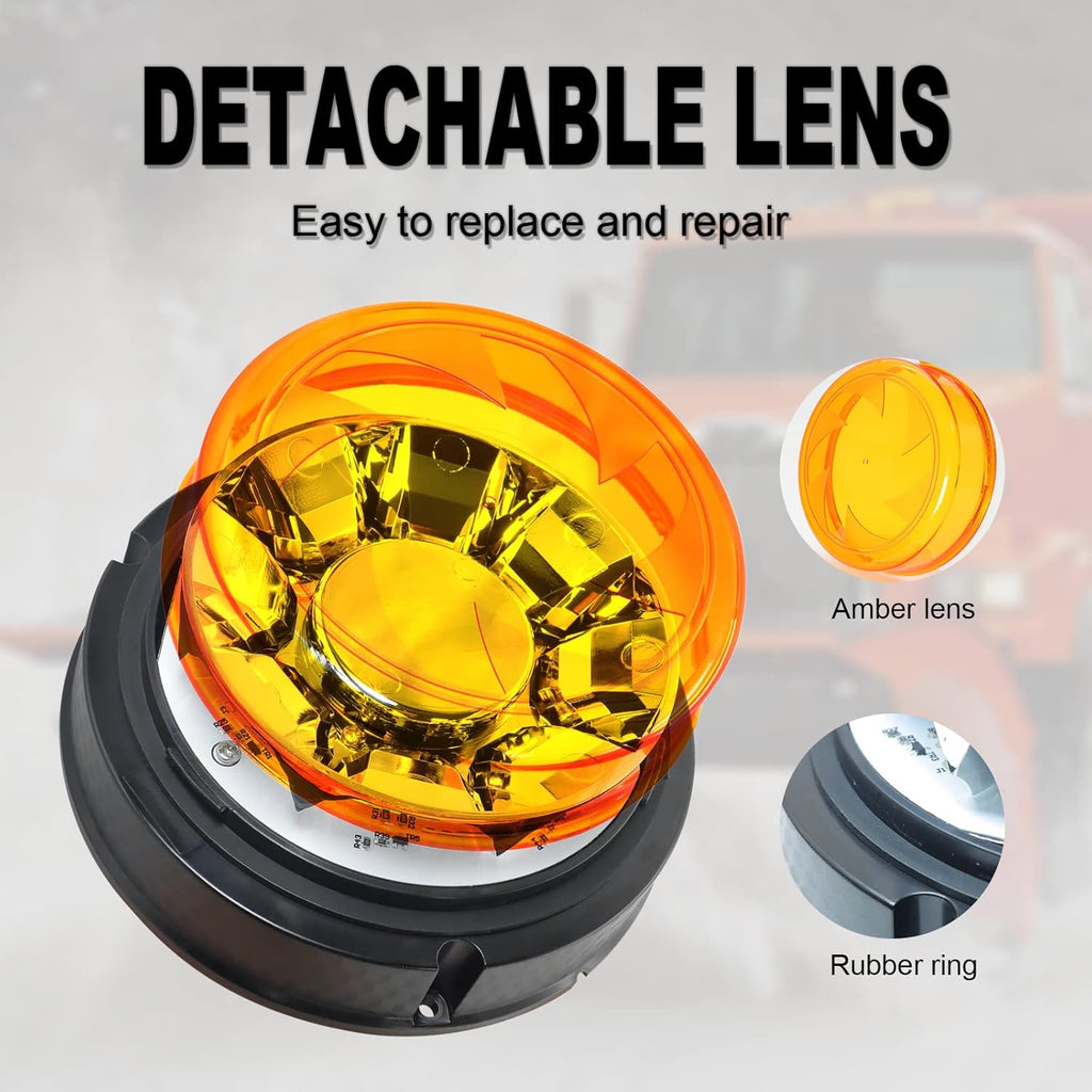 W47S w/Replaceable Lens Amber LED Beacon Lights, Emergency Strobe | Warning/Strobe Flashing