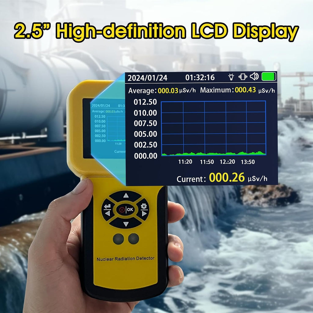 Geiger Counter Radiation Detectors, 0.0μSv-500mSv Nuclear Radiation Meter | Radioactive Detector Detect Beta Gamma