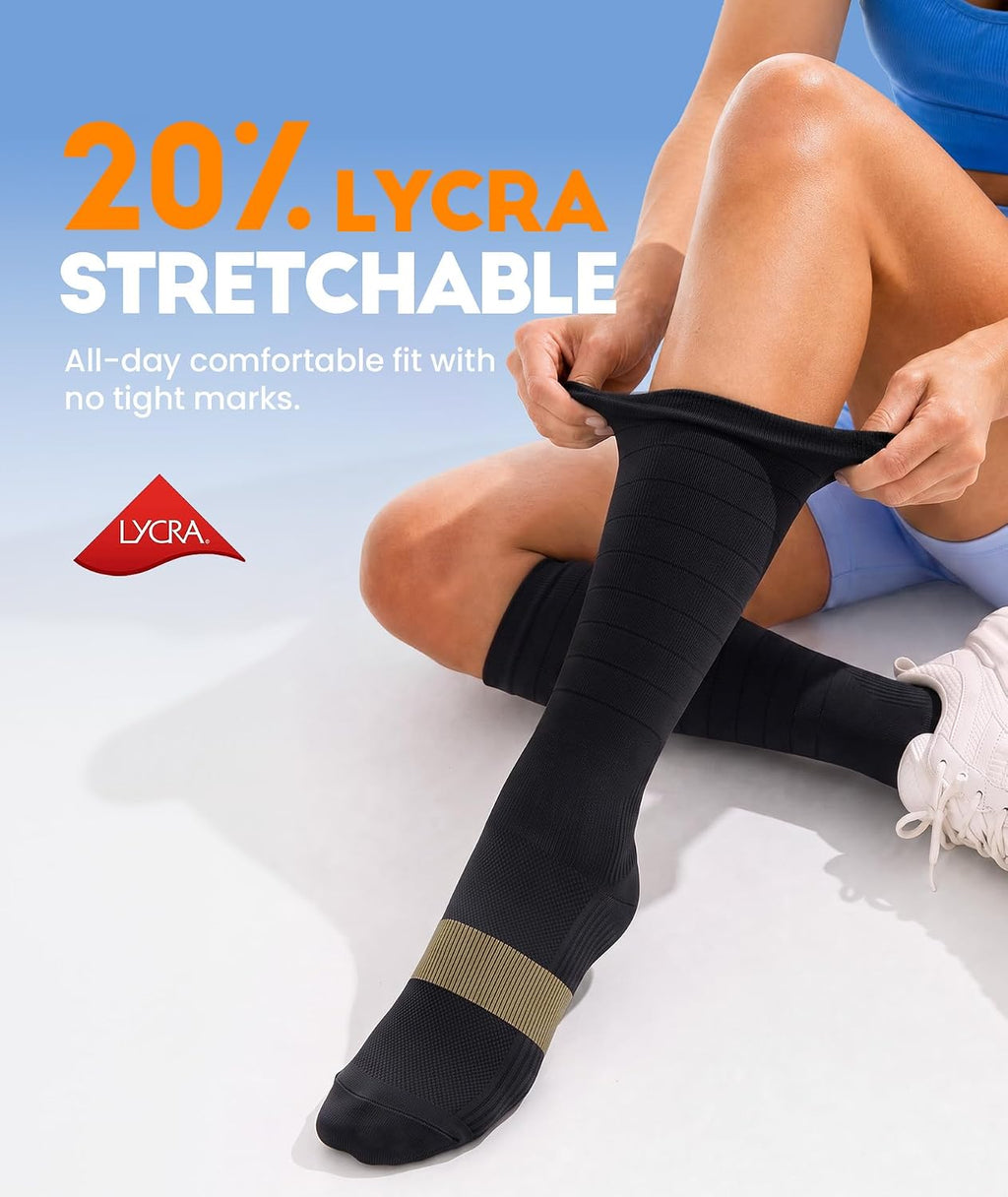 Compression Socks Women Men, All-Day Comfort 20-30mmHg Circulation Support for Nurse Travel Flying Daily Running