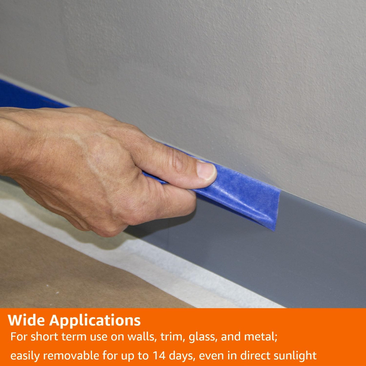 Blue Painters Tape, Protects Surfaces, Removes Easily, No Residue, 1.88" x 60-Yard, 6 Rolls