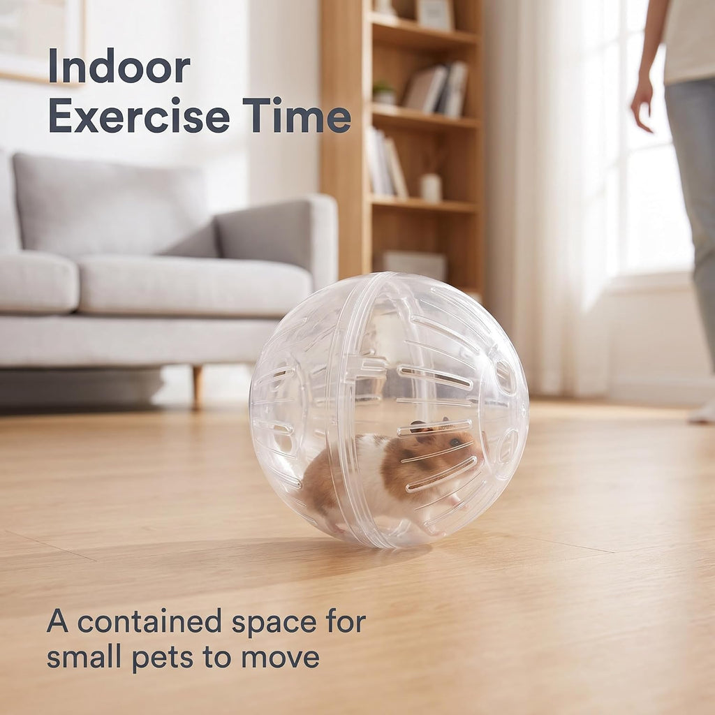 1Pc White-Transparent Plastic Silent Hamster Ball, Exercise Ball for Small Animals, Spinner Hamster Running for Sugar