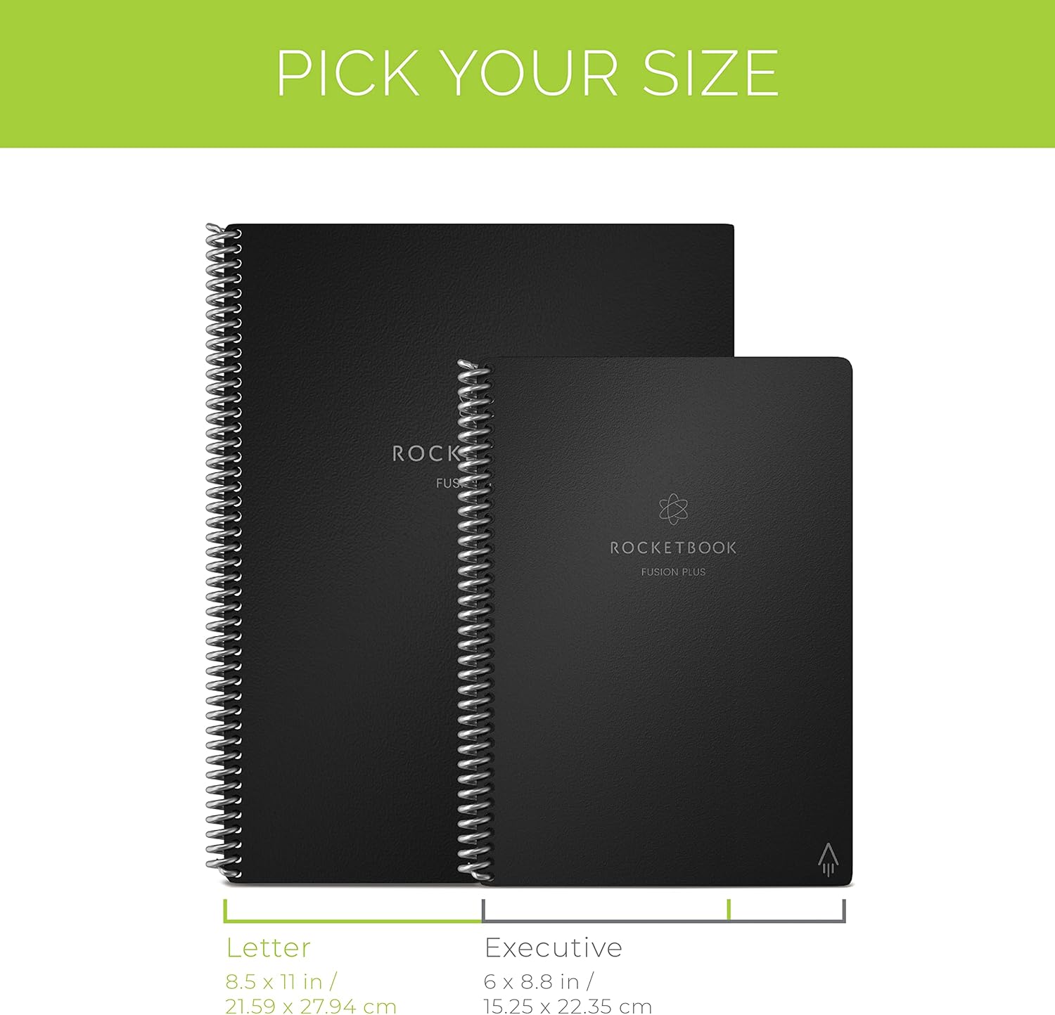 Fusion Plus Smart Reusable Notebook Planner, Notetaking and Planning In One, Letter Size 8.5x11, Black