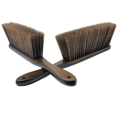 2-Pack Wooden Hand Broom, 14.5" Soft Bristles (Brown)