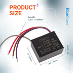 BlueStars CBB61 4.5+5+5uF 5-Wire Ceiling Fan Capacitor